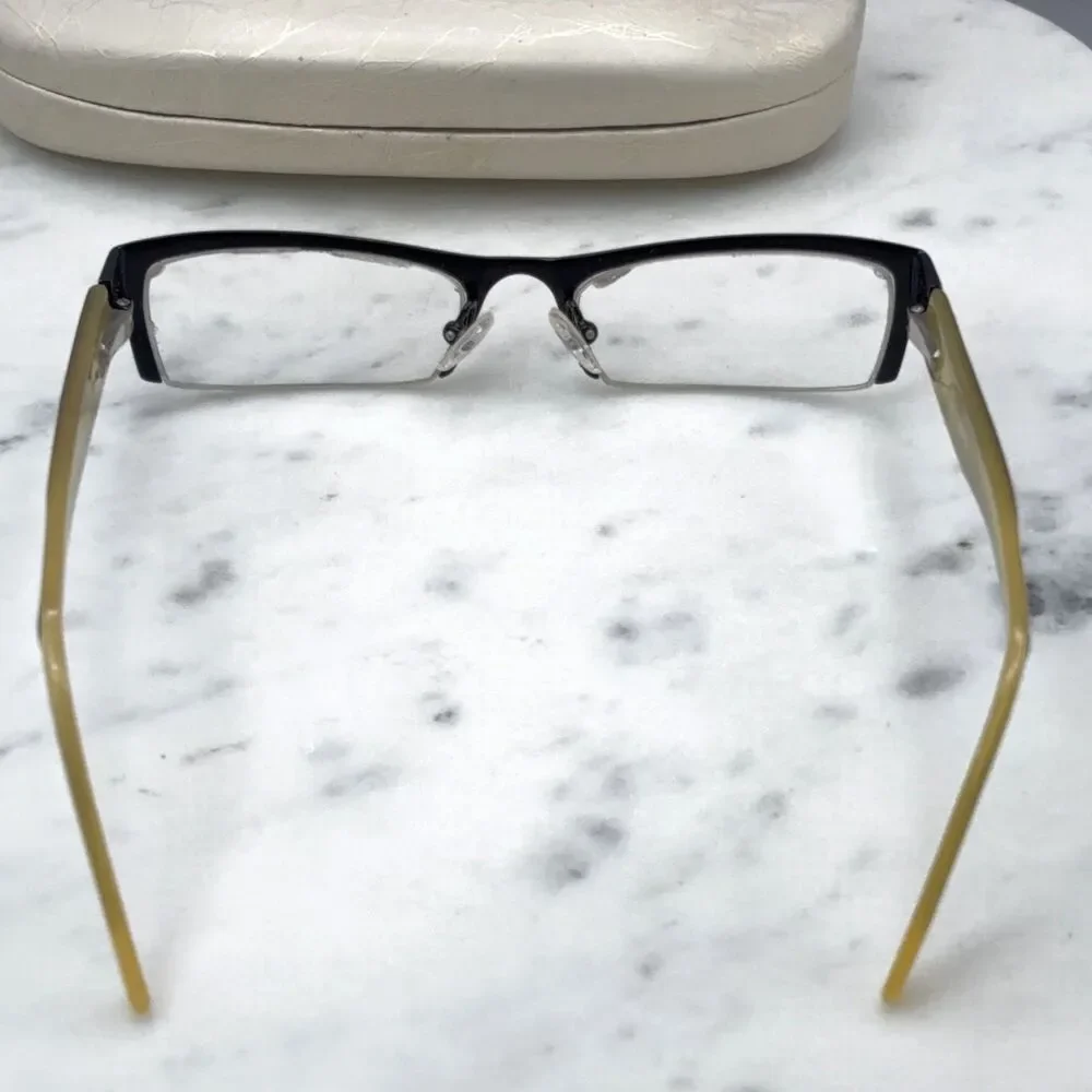 Guess GU 1416 BLK Black Half Rim Rectangle Eyeglasses Frames Only 51-17-135 RARE